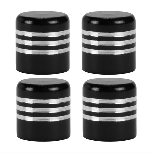 Pilot Automotive Valve Caps- Silver and Black- Set of 4 Damaged Box