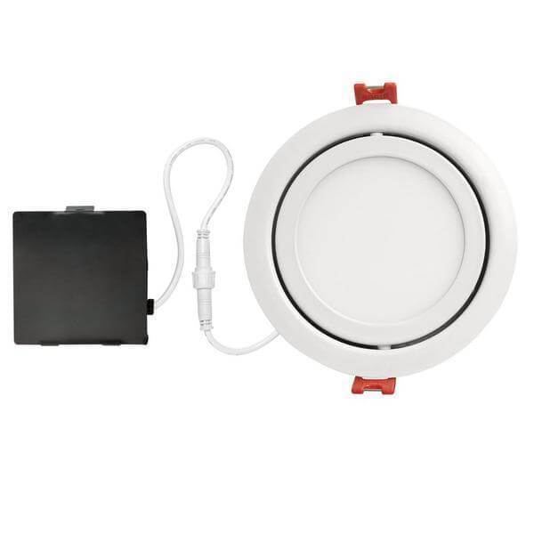 Slimline Swivel 4 in. White Finish Integrated LED Recessed Kit Damaged Box-recessed fixtures-Tool Mart Inc.