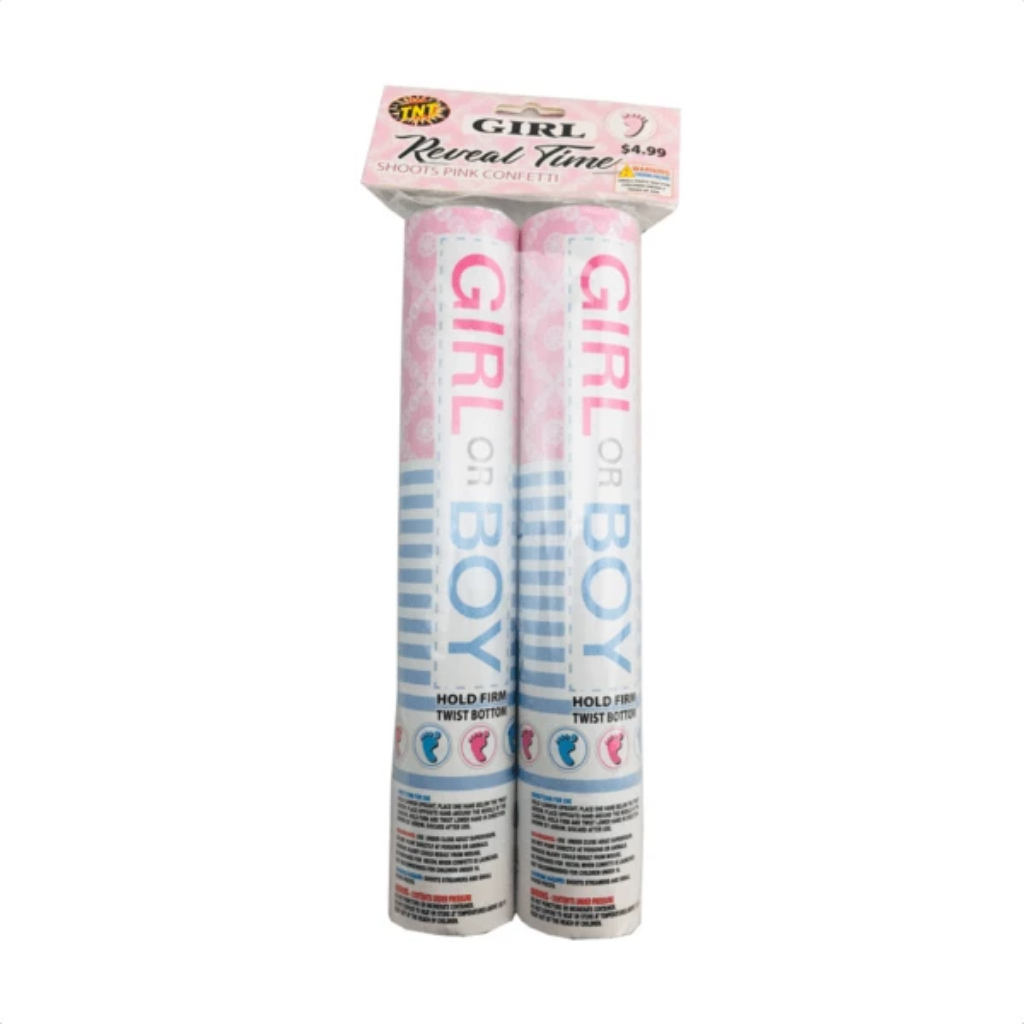 TNT "GIRL" Gender Reveal Confetti Poppers-poppers-Tool Mart Inc.