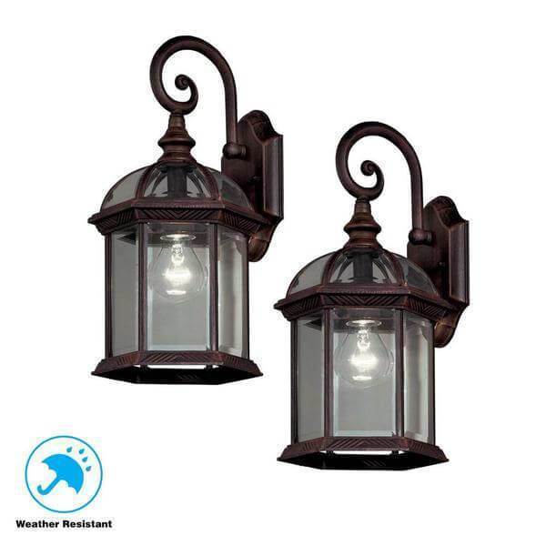 Twin Pack 1-Light Weathered Bronze Outdoor Lantern Damaged Box-outdoor lighting-Tool Mart Inc.