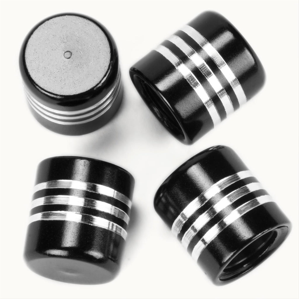 Pilot Automotive Valve Caps- Silver and Black- Set of 4 Damaged Box