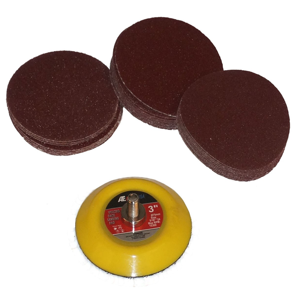 3 Inch Dual Action Hook and Loop Velcro Sanding Disc Kit