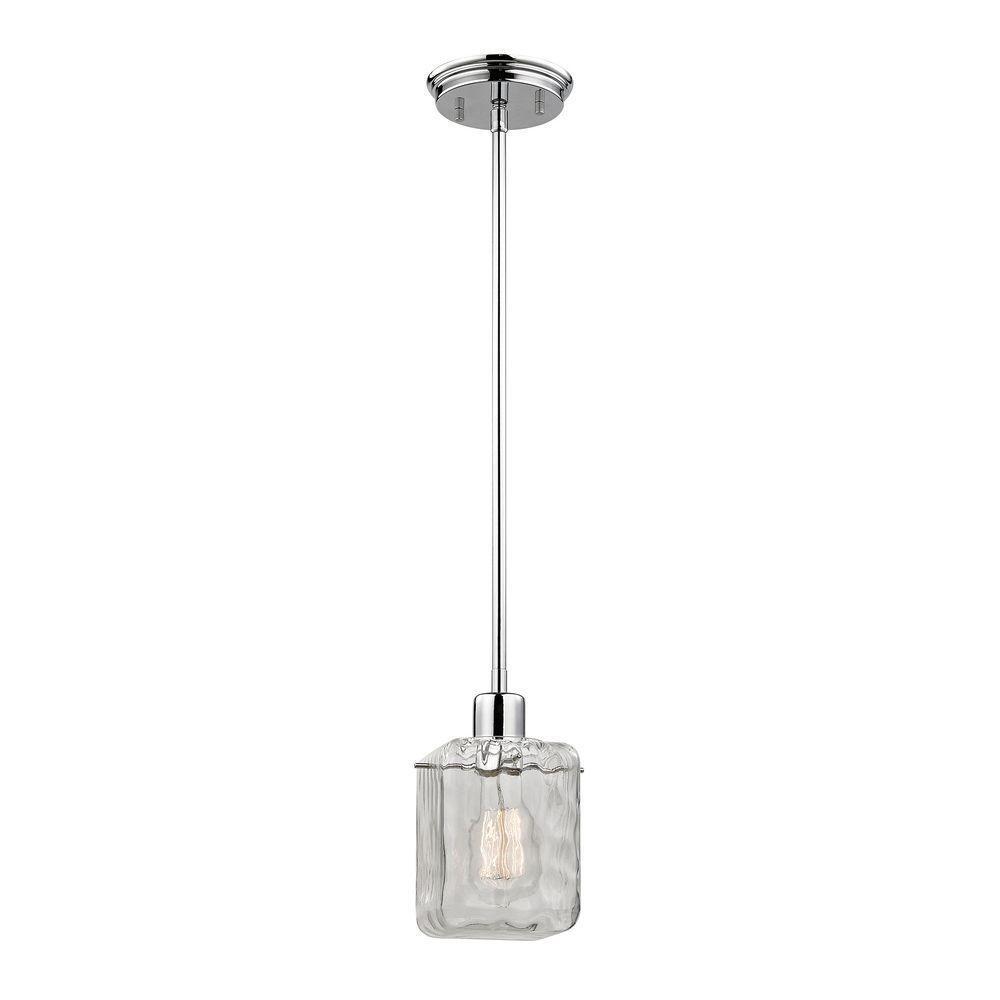 Home Decorators Collection Light Polished Chrome Water Cube Glass Pendant Damaged Box