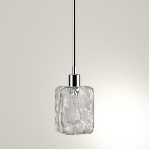 Home Decorators Collection Light Polished Chrome Water Cube Glass Pendant Damaged Box