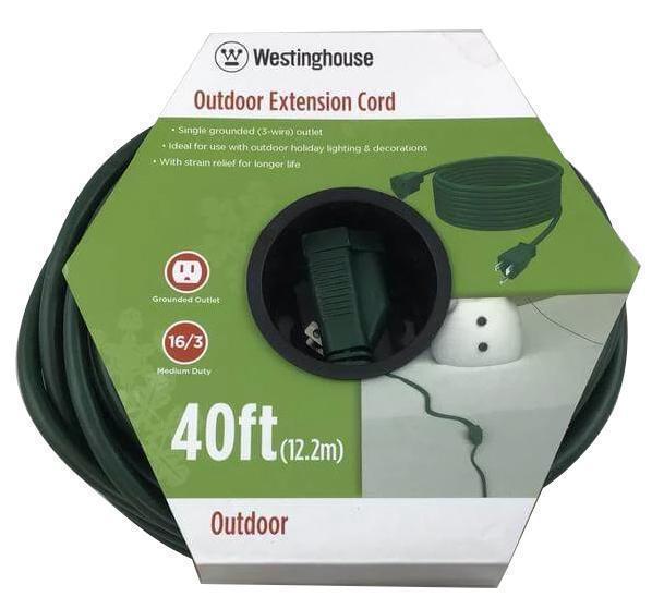 Westinghouse 40-Feet Outdoor Single Outlet Power Cord, Green Damaged Box-cables & cords-Tool Mart Inc.