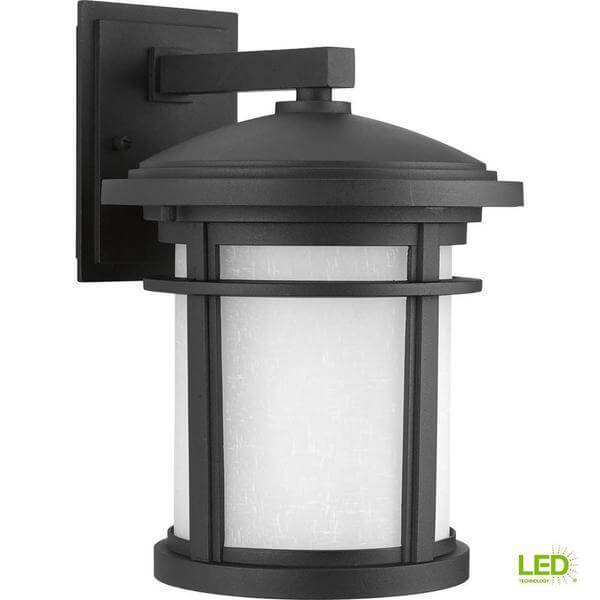 Wish Collection 1-Light 12.5 in. Outdoor Textured Black LED Wall Lantern Damaged Box-Lighting-Tool Mart Inc.